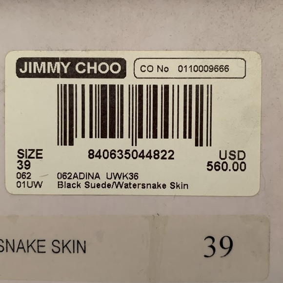 Jimmy Choo black suede watersnake skin pumps - Picture 15 of 17